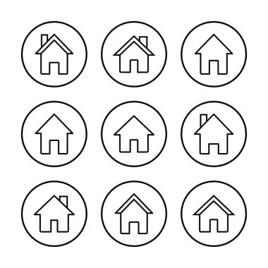 Ev ikonu vektör illüstrasyonu. Ev işareti ve sembol