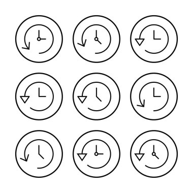 Tarih ikonu vektör illüstrasyonu. Son olay geçmişi işareti ve simgesi