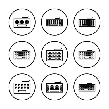 Klavye simgesi vektör illüstrasyonu. Klavye işareti ve simgesi