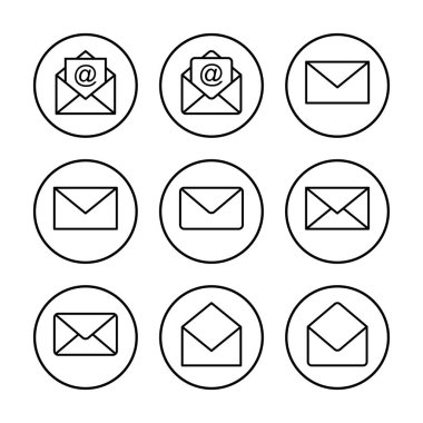 Posta simgesi vektör illüstrasyonu. e-posta işareti ve sembol. E- posta simgesi. Zarf simgesi