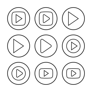 Simge vektör illüstrasyonunu çal. Düğme işareti ve sembolü çal