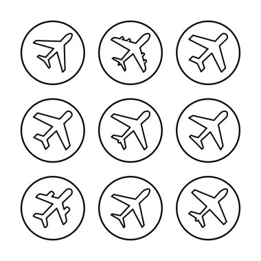 Düzlem ikonu vektör illüstrasyonu. Uçak işareti ve sembol. Uçuş taşıma sembolü. Seyahat işareti. uçak.