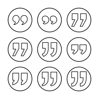 Simge vektör illüstrasyonundan alıntı. Tırnak işareti ve sembol