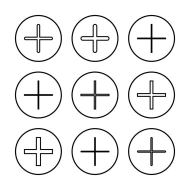 Artı simge vektör illüstrasyonu. Artı işareti ve sembol ekle