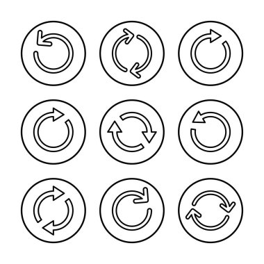 Simge vektör illüstrasyonunu tazele. İşareti ve sembolü yeniden yükle. Simgeyi güncelle.