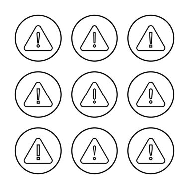 Ünlem tehlikesi işareti illüstrasyonu. Dikkat işareti ve sembol. Tehlike uyarısı işareti