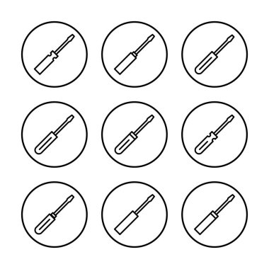 Tornavida ikonu vektör çizimi. araç işareti ve sembol