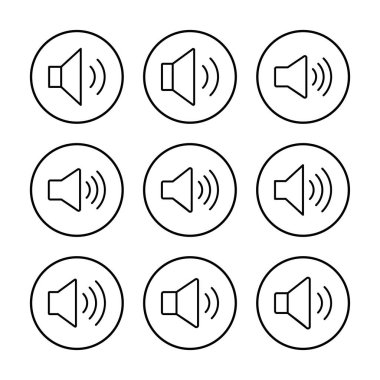 Sözcü simgesi vektör illüstrasyonu. Ses düzeyi ve sembol. Hoparlör ikonu. ses sembolü