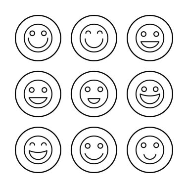 Gülümse ikon vektör illüstrasyonu. Gülümseme simgesi. Geribildirim işareti ve sembol