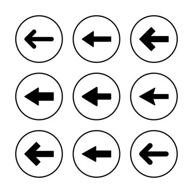 Ok simgesi vektör illüstrasyonu. Web tasarımı için ok işareti ve sembol.