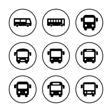 Otobüs simgesi vektör çizimi. Otobüs tabelası ve sembol. taşıma sembolü