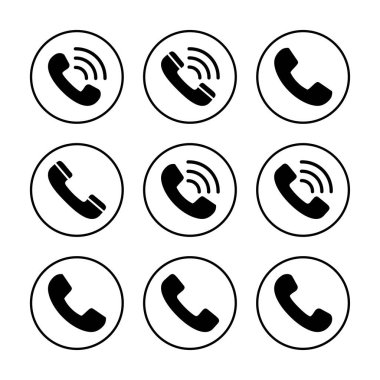 Simge vektör illüstrasyonunu ara. Telefon işareti ve sembol. Telefon ikonu. Bizimle irtibata geç 