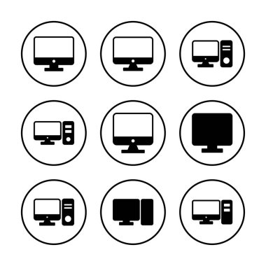 Bilgisayar simgesi vektör illüstrasyonu. bilgisayar izleme işareti ve simgesi