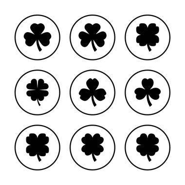 Yonca ikonu vektör illüstrasyonu. Yonca işareti ve sembol. dört yapraklı yonca simgesi.