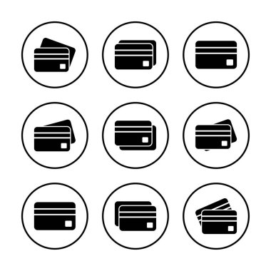 Kredi kartı ikonu vektör illüstrasyonu. Kredi kartı ödeme imzası ve sembolü