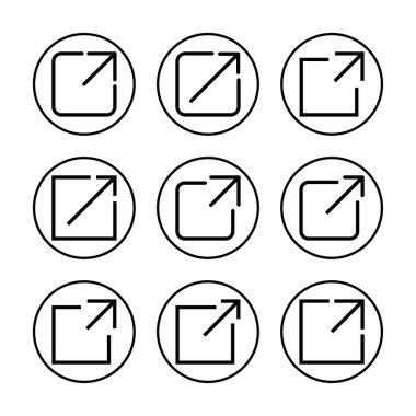 Dış bağlantı ikonu vektör illüstrasyonu. bağlantı işareti ve sembol. hiper bağlantı sembolü