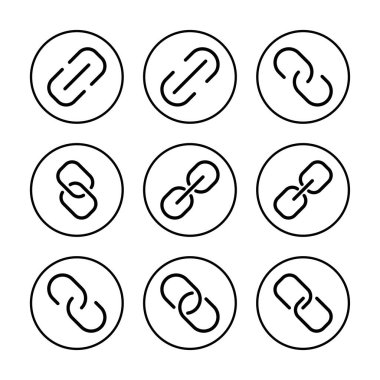 Bağlantı simgesi vektör illüstrasyonu. Hiper bağlantı zinciri işareti ve sembolü
