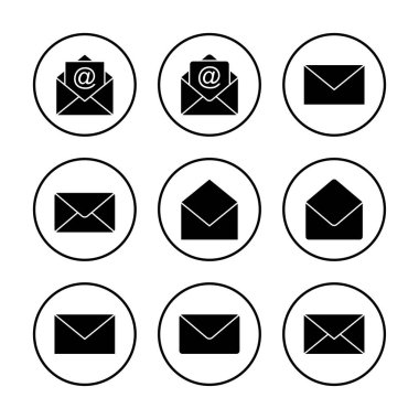 Posta simgesi vektör illüstrasyonu. e-posta işareti ve sembol. E- posta simgesi. Zarf simgesi