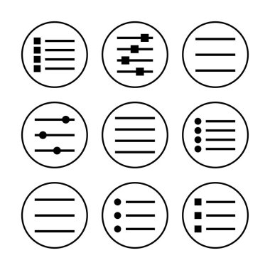 Menü Simgesi vektör illüstrasyonu. Web menü işareti ve sembol. Hamburger menüsü sembolü