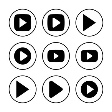 Simge vektör illüstrasyonunu çal. Düğme işareti ve sembolü çal