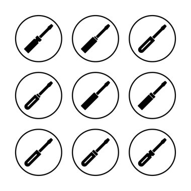 Tornavida ikonu vektör çizimi. araç işareti ve sembol