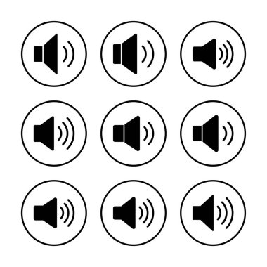 Sözcü simgesi vektör illüstrasyonu. Ses düzeyi ve sembol. Hoparlör ikonu. ses sembolü