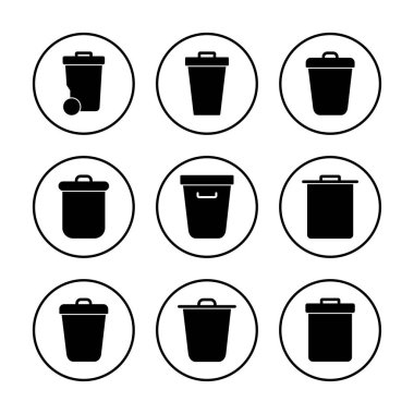 Çöp ikonu vektör illüstrasyonu. Çöp kutusu simgesi. İşareti ve sembolü sil.