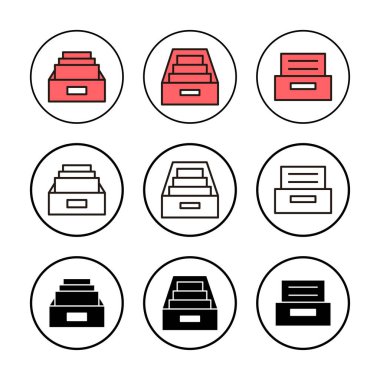 Dizin simgesi illüstrasyonunu arşivle. Belge vektör simgesi. Depolama simgesini arşivle.