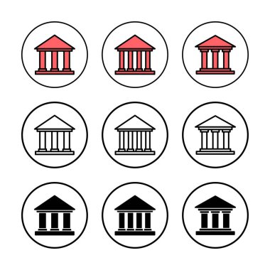 Banka simgesi vektör illüstrasyonu. Banka işareti ve sembol, müze, üniversite