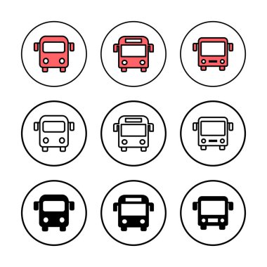Otobüs simgesi vektör çizimi. Otobüs tabelası ve sembol. taşıma sembolü