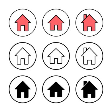 Ev ikonu vektör illüstrasyonu. Ev işareti ve sembol