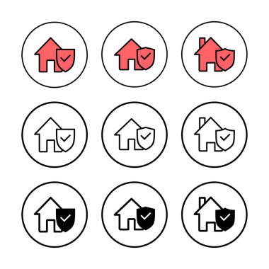 Ev sigortası ikonu vektör illüstrasyonu. ev koruma işareti ve sembol