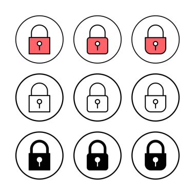 Simge vektör illüstrasyonunu kilitle. Asma kilit işareti ve sembol. Şifreleme simgesi. Güvenlik sembolü