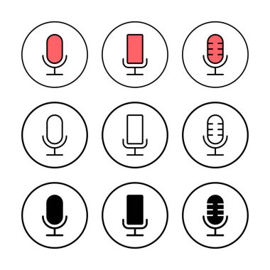 Mikrofon ikonu vektör çizimi. Karaoke işareti ve sembol