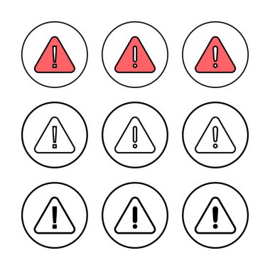 Ünlem tehlikesi işareti illüstrasyonu. Dikkat işareti ve sembol. Tehlike uyarısı işareti