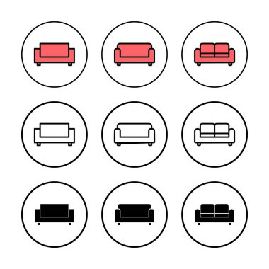 Koltuk simgesi vektör illüstrasyonu. Kanepe işareti ve sembol. mobilya simgesi