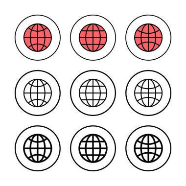 Web simgesi vektör illüstrasyonu. Web tabelalarına ve sembollere git. Web tıklama simgesi. Genel arama simgesi