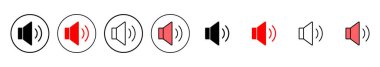 Sözcü simgesi vektör illüstrasyonu. Ses düzeyi ve sembol. Hoparlör ikonu. ses sembolü