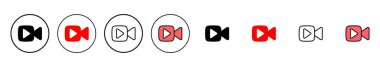 Video ikonu vektör illüstrasyonu. Video kamera işareti ve sembol. Film tabelası. Sinema