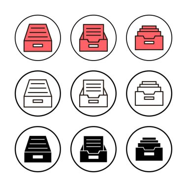 Dizin simgesi illüstrasyonunu arşivle. Belge vektör simgesi. Depolama simgesini arşivle.