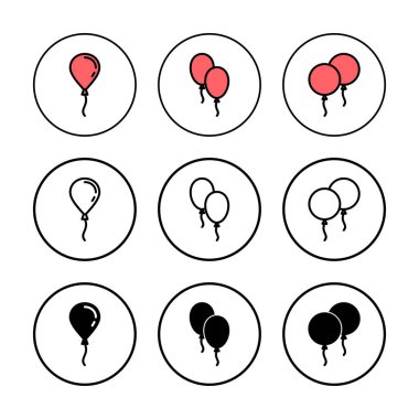 Balon simgesi vektör illüstrasyonu. Parti balonu işareti ve sembolü