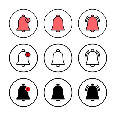 Bell Simgesi vektör çizimi. Web sitesi tasarımı için uyarı işareti ve sembol