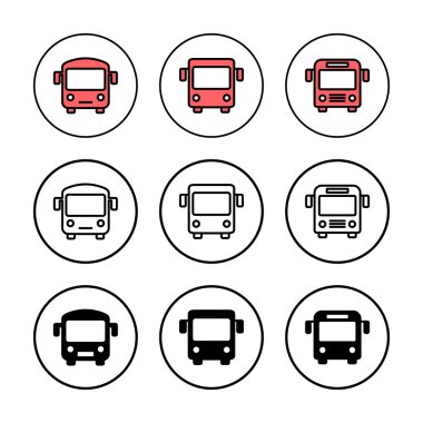 Otobüs simgesi vektör çizimi. Otobüs tabelası ve sembol. taşıma sembolü