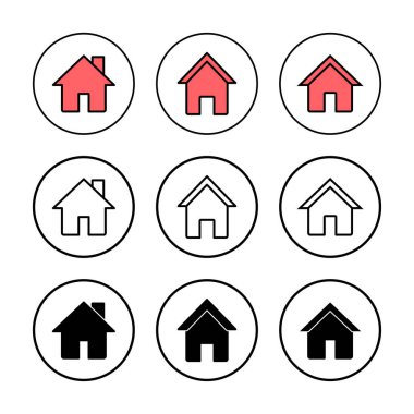 Ev ikonu vektör illüstrasyonu. Ev işareti ve sembol