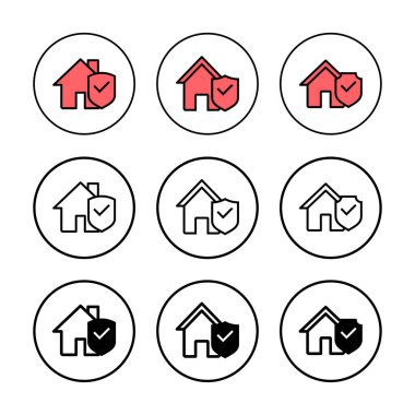 Ev sigortası ikonu vektör illüstrasyonu. ev koruma işareti ve sembol
