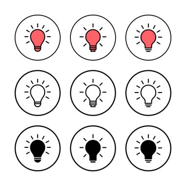 Lamba ikonu vektör illüstrasyonu. Ampul işareti ve sembol. fikir sembolü.