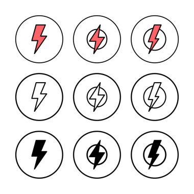 Şimşek simgesi vektör illüstrasyonu. Elektrik işareti ve sembol. Güç simgesi. enerji işareti