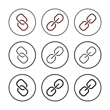 Bağlantı simgesi vektör illüstrasyonu. Hiper bağlantı zinciri işareti ve sembolü