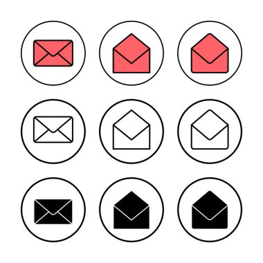 Posta simgesi vektör illüstrasyonu. e-posta işareti ve sembol. E- posta simgesi. Zarf simgesi