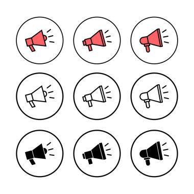 Megafon ikon vektör çizimi. Hoparlör işareti ve sembol